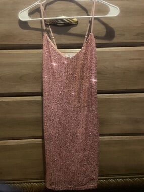 iris Pink Sequin Mini Dress